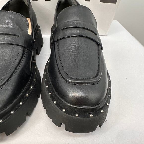 SCHUTZ Evereve New in Box Christie Studs Loafer in Black Leather // 10 - Picture 5 of 12